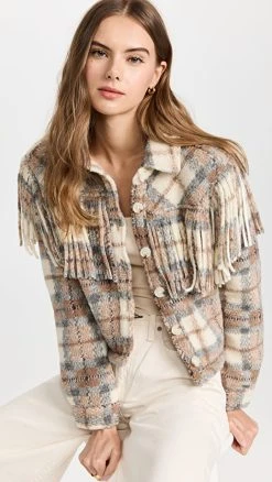 Best deal ???? BLANKNYC Take Note Plaid Fringe Shacket ????