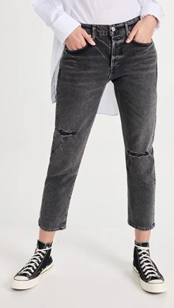 Best Sale ???? Citizens Of Humanity Emerson Slim Boyfriend ???? Jeans Black Pepper ????