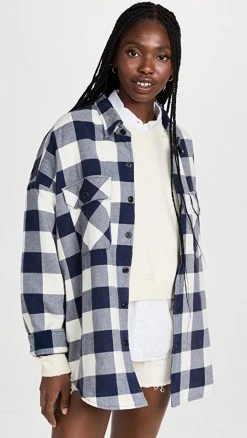 Top 10 ???? Denimist Cpo ???? Shirt Jacket Navy/Ecru Buffalo ????