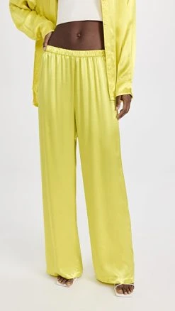 New ???? Enza Costa Satin Hi-Waist Wide Leg Pants Acid ????