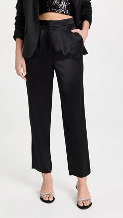 Deals ❤️ Generation Love Portia Pleated Satin Pants Black ????