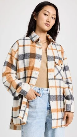 Flash Sale ???? MONROW Plaid Shacket Black/Nat/Camel ????