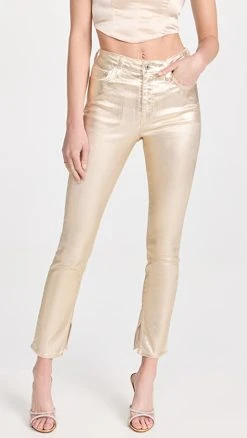 Best reviews of ❤️ Jonathan Simkhai STANDARD Rae High Rise Ankle Skinny ???? Jeans Gold Foil ????