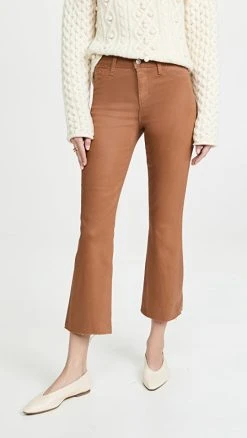 Hot Sale ✔️ L'AGENCE Kendra High Rise Crop Flare ???? Jeans Java ???? Coated ????