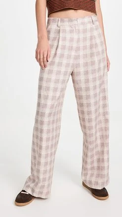 Best Pirce ???? Lioness Mulholland Pants Beige Plaid ❤️
