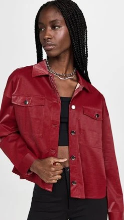 Brand new ???? LNA Textured Check Vegan Leather ???? Shirt Jacket ????