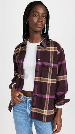 Budget ???? Madewell Tilda ???? Shirt Jacket Nov Lrg Windowpane Spiced Rai ????
