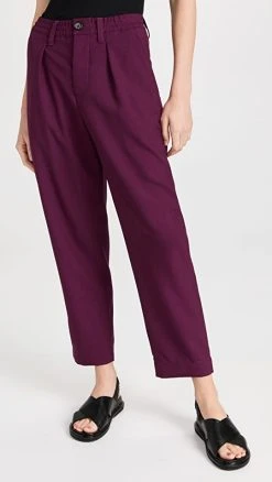 Budget ???? Marni Elastic Waist Crop Pleat Front Pants Dry Rose ❤️