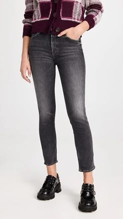 Hot Sale ???? MOTHER The Mid Rise Dazzler ???? Jeans The Night Is ⌚ Watching ????