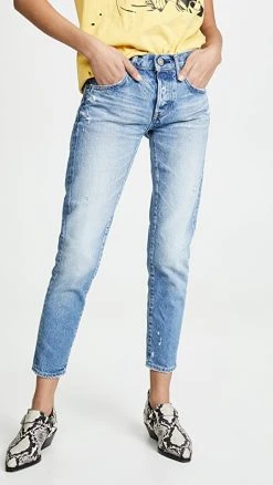 Hot Sale ???? MOUSSY VINTAGE MV Magee Tapered ???? Jeans Light Blue ⌛