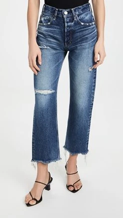 Wholesale ???? MOUSSY VINTAGE Wide Leg Straight Cut ???? Jeans Blue ????