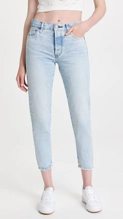 Best deal ???? MOUSSY VINTAGE Mv Naval Tapered-Mid ???? Jeans Light Blue ⭐