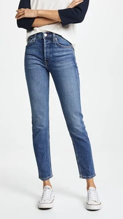 Top 10 ???? RE/DONE High Rise Comfort Stretch Ankle Crop ???? Jeans Mid '70s ????