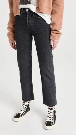 Brand new ???? RE/DONE 70s Stove Pipe ???? Jeans Stoned Noir ????