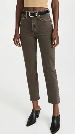 Best Sale ✨ RE/DONE 70s Ultra High Rise Stove Pipe ???? Jeans Washed Chocolate ????