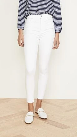 Best Sale ???? 7 For All Mankind High Waist Ankle Skinny Slim Illusion White ????