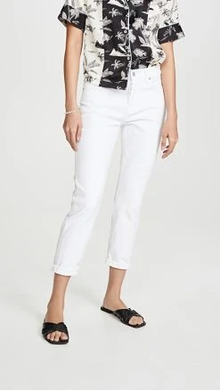 Best Sale ???? 7 For All Mankind Josefina Boyfriend ???? Jeans White ⌛