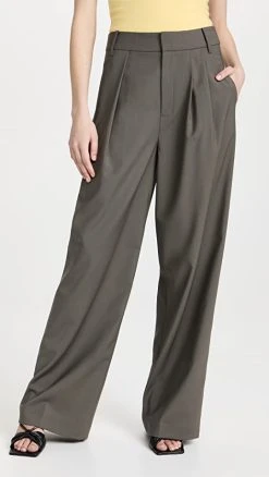 Outlet ✔️ Tibi Tropical Wool Stella Pants Dark Stone ????