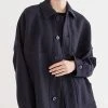Best deal ⭐ Tibi Boiled Wool Western ???? Shirt Jacket Midnight Navy ✔️