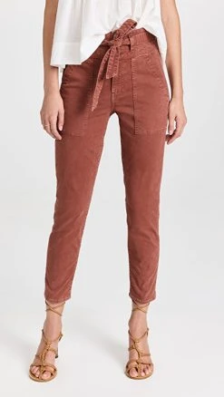 Flash Sale ???? Veronica Beard Jean Logan Straight Leg ???? Jeans With Tie Terracotta ⭐