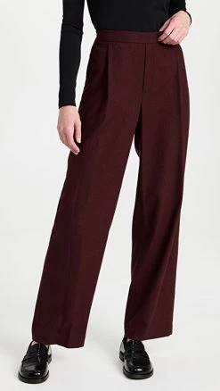 Buy ???? Vince Flannel Easy Pull On Pants Deep Wine ????