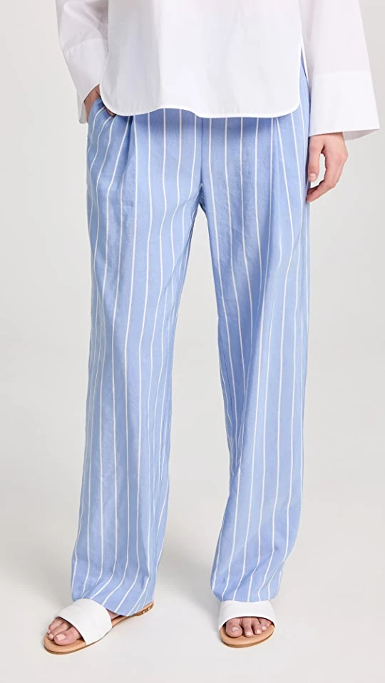 Buy ???? Vince High Waist Stripe Wide Leg Pants Celestine/Optic White ???? 3 Buy ???? Vince High Waist Stripe Wide Leg Pants Celestine/Optic White ????
