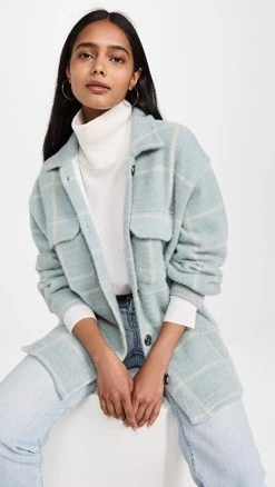 Deals ???? Z Supply Plaid Tucker Shacket Morning Fog ????